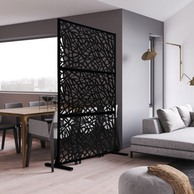 4 ft. W Metal Privacy Screen Panel Decorative Screen by Domi Louvered