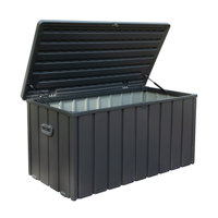 Domi Louvered Deck Box 100 Gallons Water Resistant Lockable with Wheels by Domi Louvered