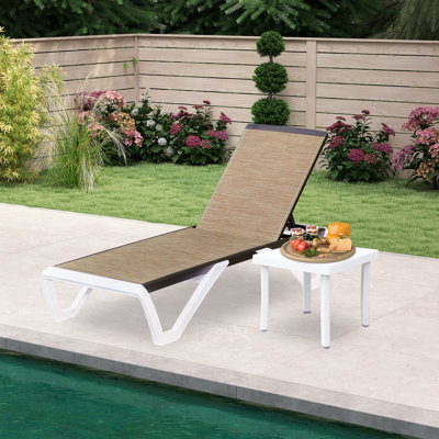 Outdoor Metal Chaise Lounge with Adjustable Positions by Domi Louvered
