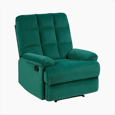 Nyleve 35" Modern and Contemporary Velvet Fabric Reclining Chair with Tab Pull Reclining Motion, Solid Wood & Plywood Frame by Everly Quinn