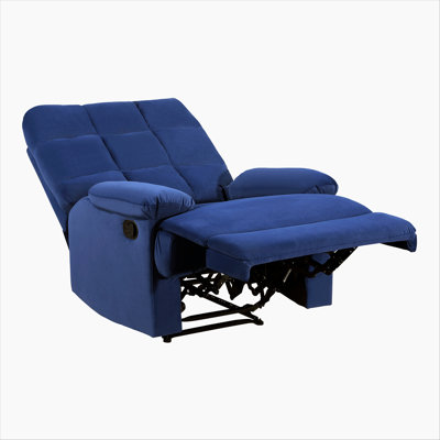 Nyleve 35" Modern and Contemporary Velvet Fabric Reclining Chair with Tab Pull Reclining Motion, Solid Wood & Plywood Frame by Everly Quinn