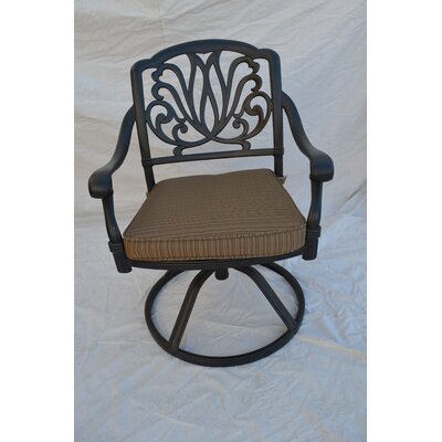 Allene Swivel Patio Dining Armchair with Cushion by Lark Manor