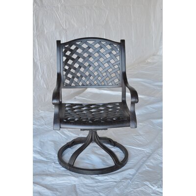 Nola Swivel Patio Dining Armchair with Cushion by Darby Home Co
