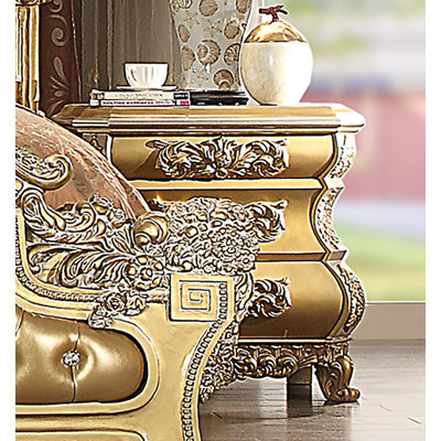 BEDROOM RESIN/LEATHER 5PC BEDROOM | BRIGHT GOLD by Direct Marketplace