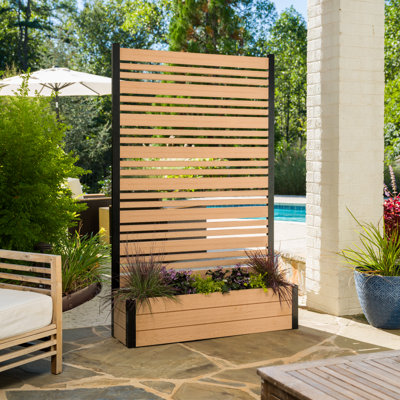 6ft H x 3.8ft W x 1ft L (1 Screen w/Planter) Freestanding Enclo Florence Patio Privacy Screen With Planter Box, Privacy Planters for Patio, Privacy Wa by Enclo
