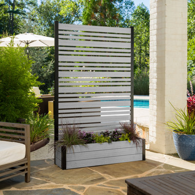 6ft H x 3.8ft W x 1ft L (1 Screen w/Planter) Freestanding Enclo Florence Patio Privacy Screen With Planter Box, Privacy Planters for Patio, Privacy Wa by Enclo