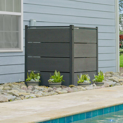 Enclo 4 ft H x 3.3 ft W Bessemer WoodTek Vinyl Charcoal Privacy Screen Kit (2 Panels) by Enclo