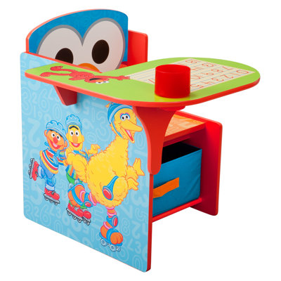 Sesame Street Kids Desk Chair with Storage Compartment and Cup Holder by Delta Children