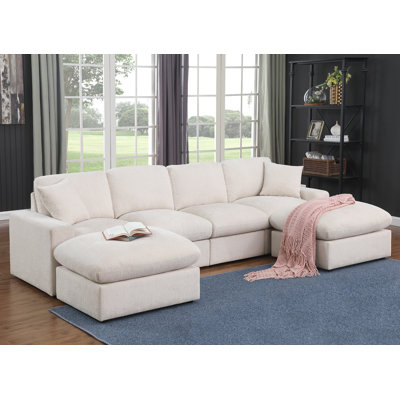 Tolzmann Sectional Sofa With 2 Ottomans by Hokku Designs