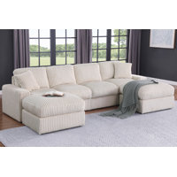 Tolzmann Sectional Sofa With 2 Ottomans by Hokku Designs