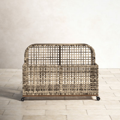 Broughton Water Resistant Metal Towel Valet with Wheels in Distressed Gray/Brown by Birch Lane