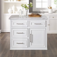 Kayliah Cutler Faux Marble Top Kitchen Island Marble by Kelly Clarkson Home