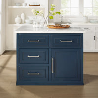 Kayliah Cutler Faux Marble Top Kitchen Island Marble by Kelly Clarkson Home