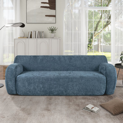 Contemporary Minimalist Compression Sofa, Curved Design 3-Seater Casual Sofa