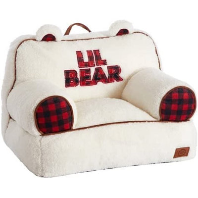 Lil Bear Sherpa Plush Bean Bag Chair
