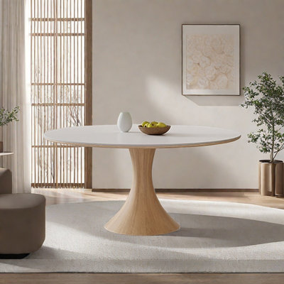 Nordic style solid wood round table by dujinlong home