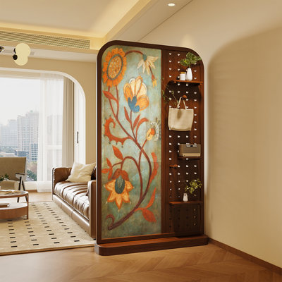 Multifunctional Walnut Wood Screen