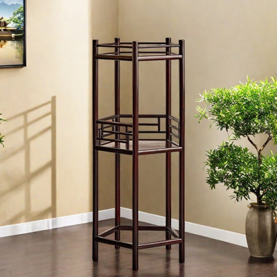 Flower stand solid wood pentagon vase multilayer by dujinlong home
