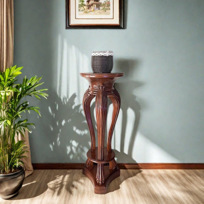 Solid Wood Table Carved Details Rounded Corners by dujinlong home