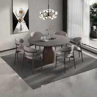 Solid Wood Round Dining Table by dujinlong home