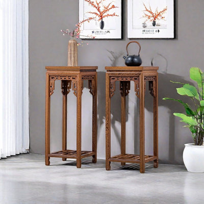 Solid Wood Exquisitely Carved Plant Stands by dujinlong home