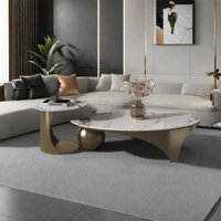 Modern oval rock plate coffee table by dinlin home