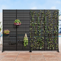 Metal 72" x 47" Privacy Metal Screen Fence Panel by Dovelina