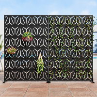 Metal 72" x 47" Privacy Metal Screen Fence Panel Set of 2 by Dovelina