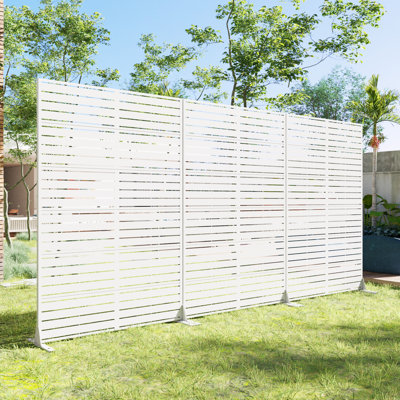 72"H×47"W×16"D Outdoor Metal Privacy Screen Garden Trellis Lattice Panel Fence Panel by Wooakway
