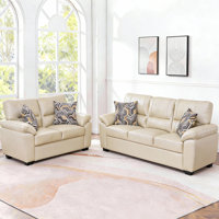 2 - Piece Living Room Set with Plush Seating, Solid Wood Frame & Accent Pillows by Latitude Run