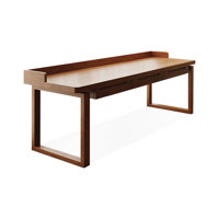 Walnut Rectangular Solid Wood with 3 drawers desk by Groove Interior