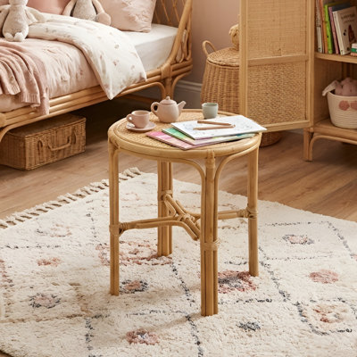 Cleto Rattan Table For Kids And Dolls, Kids Table For Playroom/Kids Room/Bedroom by Bay Isle Home