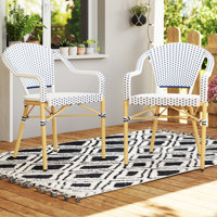 Boho Style All Weather Commercial Grade Polyethylene (PE) Rattan Indoor/Outdoor Dining Arm Chair by Bayou Breeze