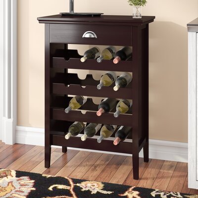 Jonnie Wood Buffet 16 Bottle Wine Rack Cabinet with Drawer