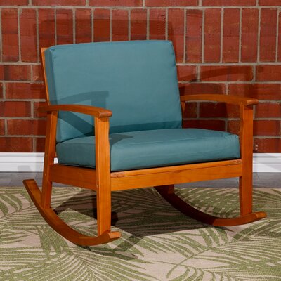 Buecker Rocking Solid Wood Chair with Cushions by Highland Dunes