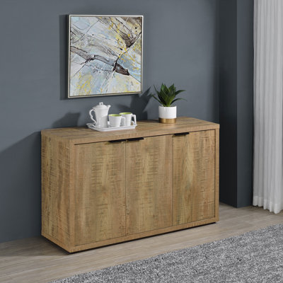 Rabinowitz 3-door Engineered Wood Accent Cabinet with Adjustable Shelves Mango Brown by Latitude Run