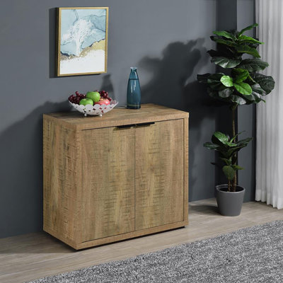 Rabinowitz 3-door Engineered Wood Accent Cabinet with Adjustable Shelves Mango Brown by Latitude Run
