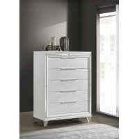 Esat 5-drawer Bedroom Chest Of Drawers White by House of Hampton