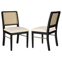 Cirilla Rattan Cane Dining Side Chair Black by Bay Isle Home