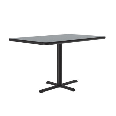 Correll 30x48 Caf Bistro Bar Table, Rectangular, Gray Granite Laminate Top, Black Cast Iron Base, Leveling Glides by Correll, Inc.