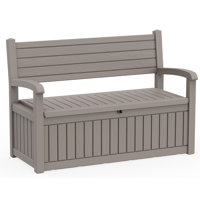 75 Gallon Durable Lockable Resin Outdoor Bench Storage And Organization Deck Box by yiwushiyunnadianzishangwuCO.