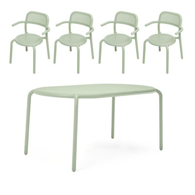 Toni Tavolo Outdoor Dining Table Set With Armchairs by Fatboy