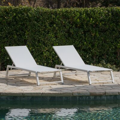 Petrie Outdoor Mesh Double Reclining Chaise Lounge by Wade Logan