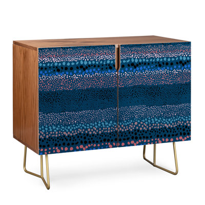 Ninola Design Little Textured Dots Navy 2 Door Credenza Cabinet by East Urban Home