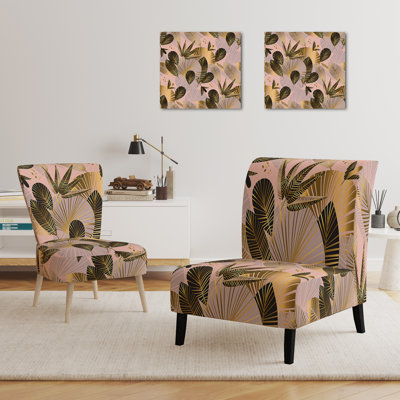 Hibiscus Garden III - Traditional Upholstered Slipper Chair by East Urban Home