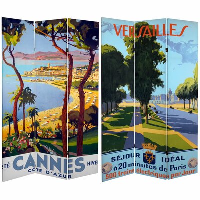 48" W x 70.88" H 3- Panel Folding Room Divider