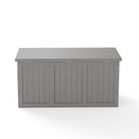 Outdoor Wooden Deck Box with Solid Wood Construction, Dual-Purpose Seat and Table Top for Storing Patio Furniture Cushions, Pool Toys and Garden Tools by Elegance Plexi Home