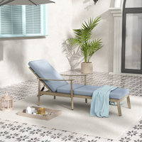 Marijela 1-Piece Aluminum Patio Chaise Lounge With Webbing Chair Back And Cushions by Latitude Run