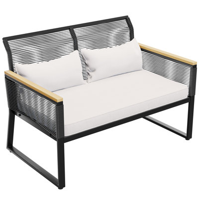 Patio Furniture Outdoor Rattan Loveseat by Edrosie Inc