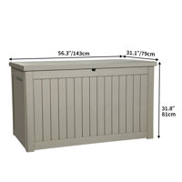 Edrosie Inc 233 Gallons Water Resistant Resin Lockable Deck Box by Edrosie Inc